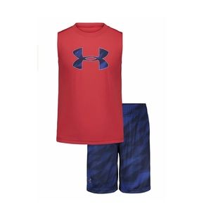 UNDER ARMOUR BOYS MUSCLE TEE & SHORTS SET